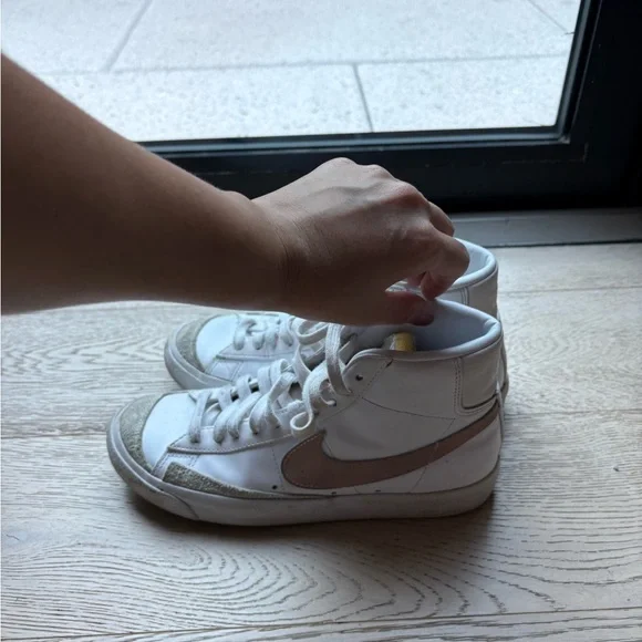 Women's White High-Top Sneakers - Picture 2 of 4